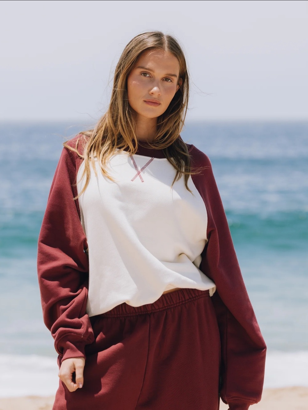 Daily Drills Vintage Raglan Crew- Bodega and Sand-M/L- NWT